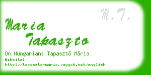 maria tapaszto business card